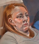 Image of painting: Peta Thurling. Somewhere to be, 2017. Oil on board, 40x35cm.