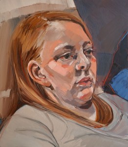 Image of painting: Peta Thurling. Somewhere to be, 2017. Oil on board, 40x35cm.