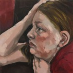 Image of painting: Peta Thurling. Tender, 2017. Oil on board, 30x30cm.