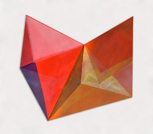 Image of artwork: Peta Thurling. ArtefactsIII 03, 2015. Acrylic on irregular mdf boards, overall installation size 100x161cm.